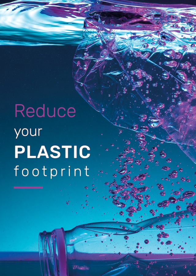 Reduce your plastic footprint poster | Free Vector Template - rawpixel