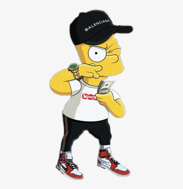 Bart simpson supreme stickers best sale