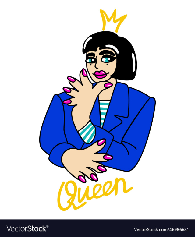 retro girl young woman in blue jacket and striped