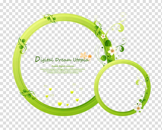 Free: Round green border frame, Computer file, Grass borders ...