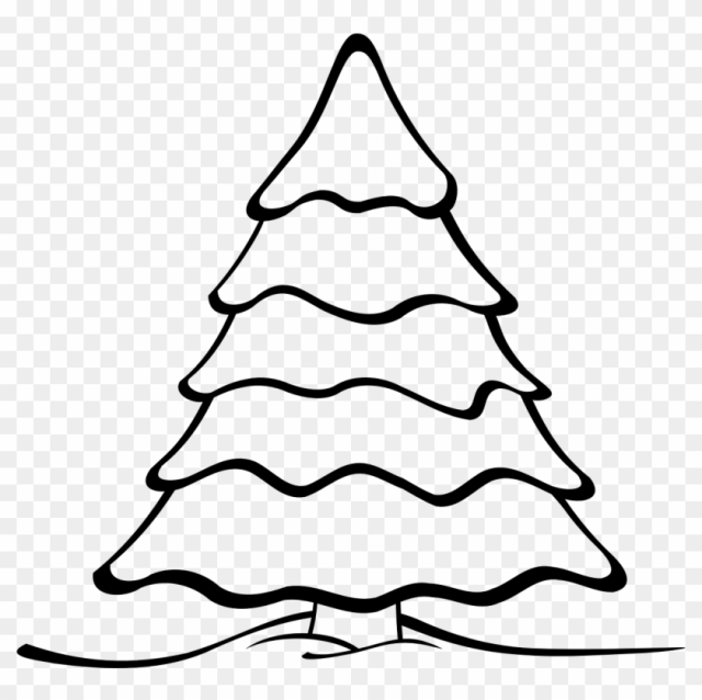 Sapin 01 Bw Png Images - Christmas Tree Black And White