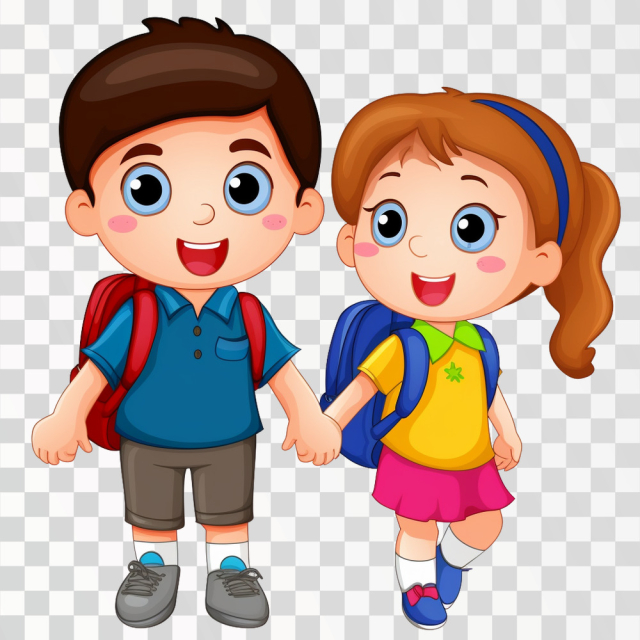 Schoolmates Going School cartoon, PNG transparent background