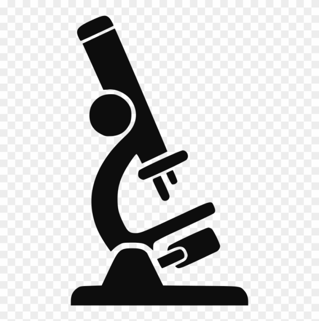 Science Tools Clipart Black And White - Microscope Vector