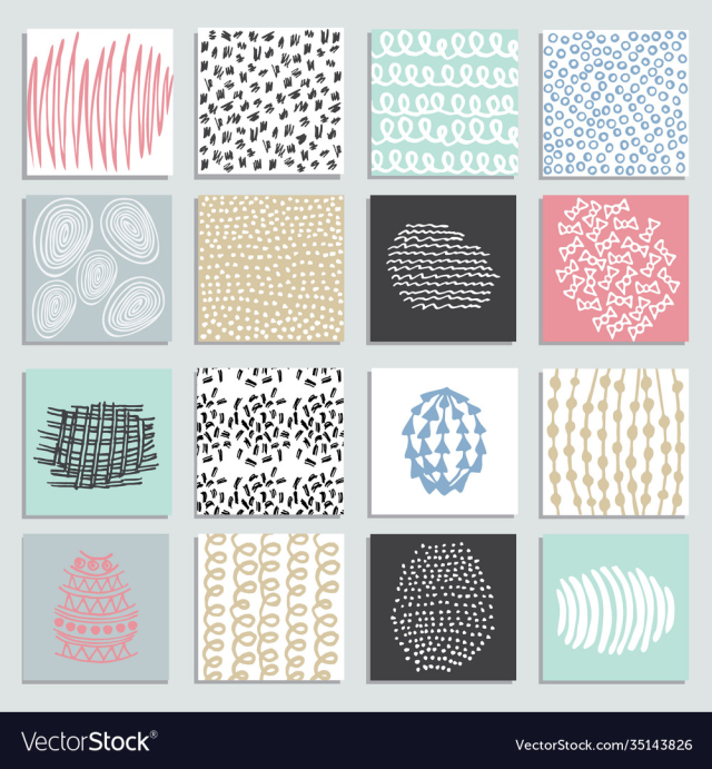 set 16 creative pastel cards