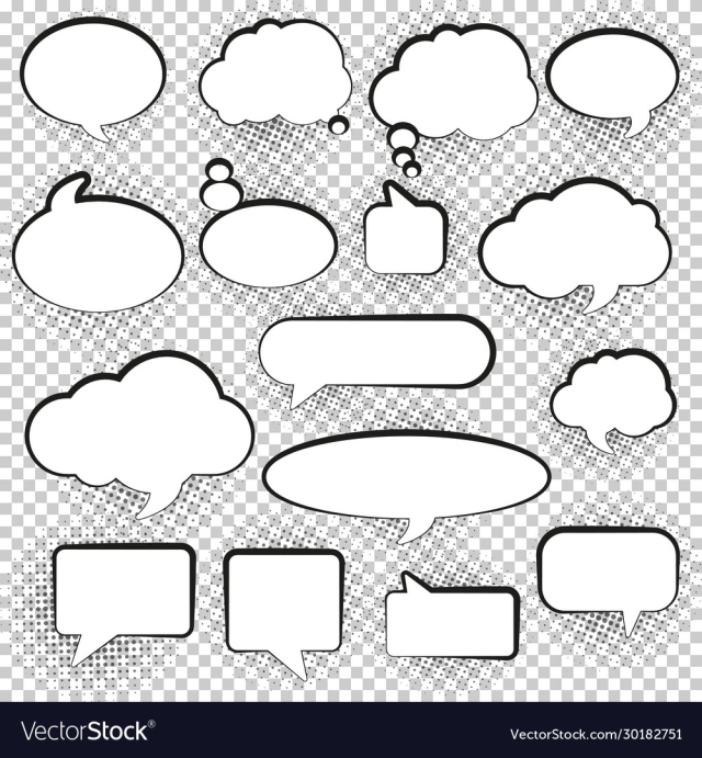 set comic style speech bubbles