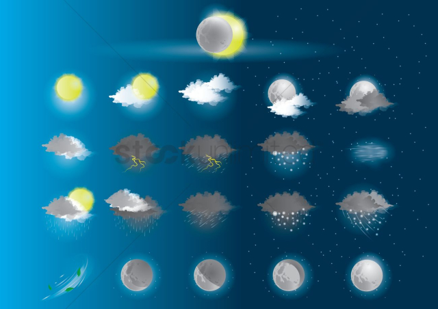 Set of weather icons