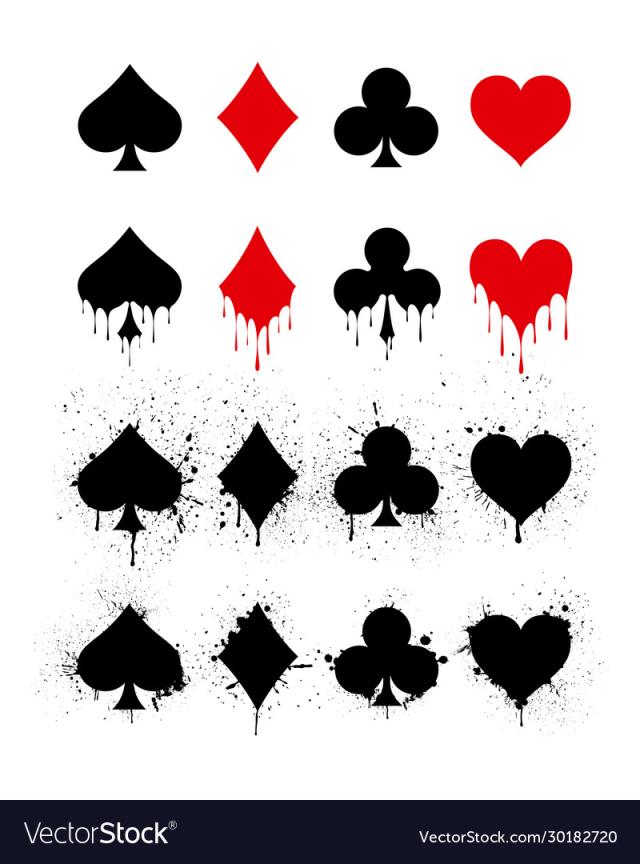 set symbols deck cards for playing poker