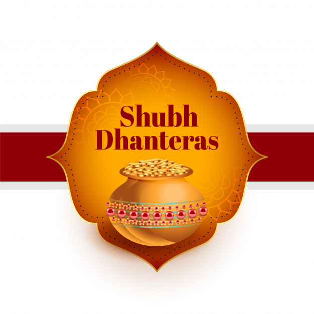 Shubh dhanteras indian festival card Free Vector