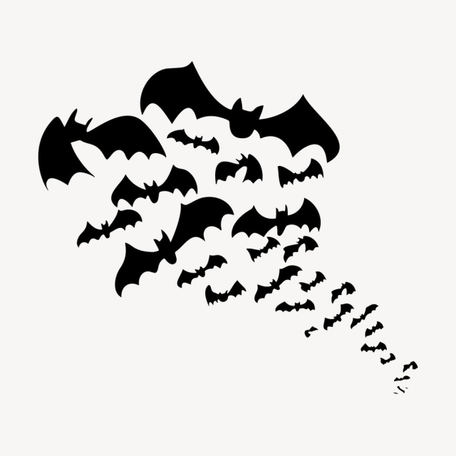 Silhouette bat colony clipart, animal | Free Photo - rawpixel