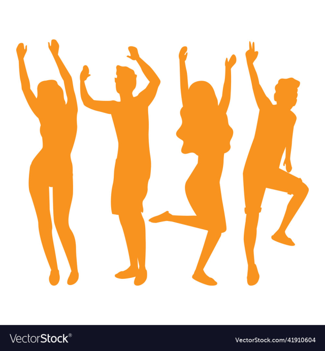 silhouette men and women disco dance