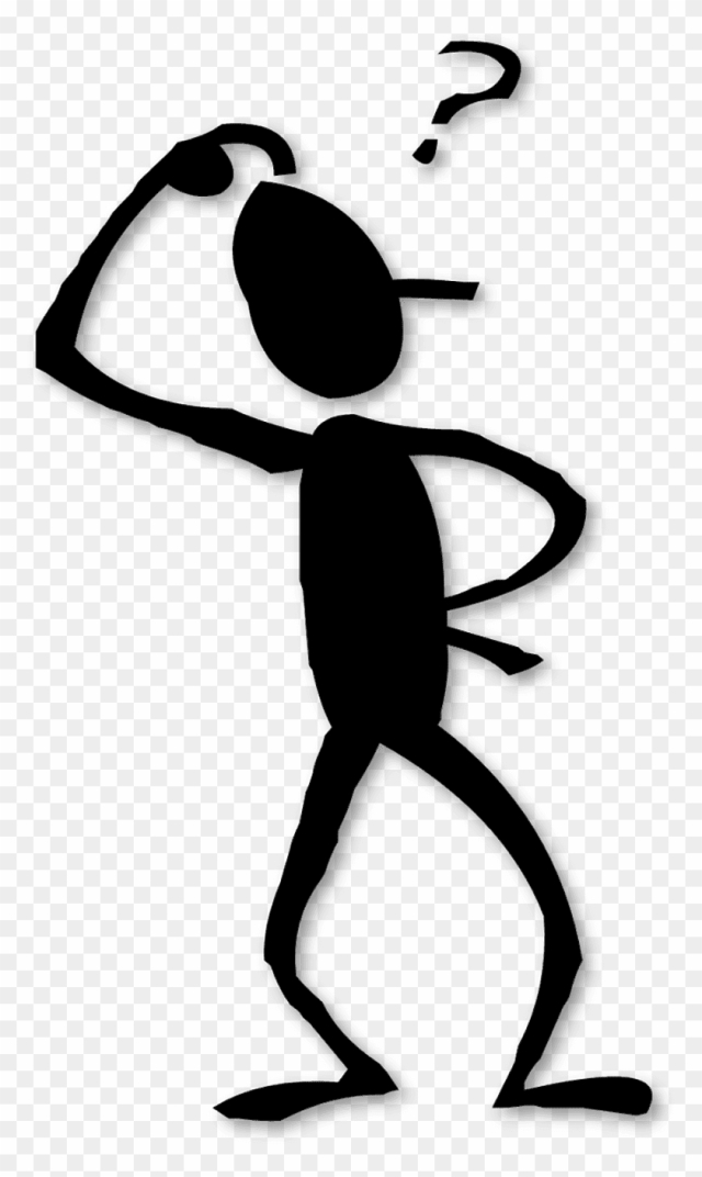 Silhouette Of A Man Thinking - Stick Figure Question Mark