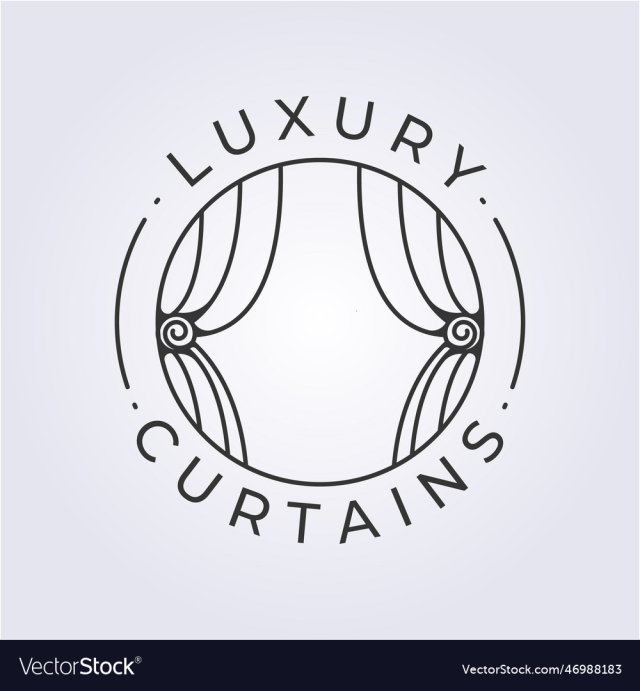simple circle badge curtains logo template icon