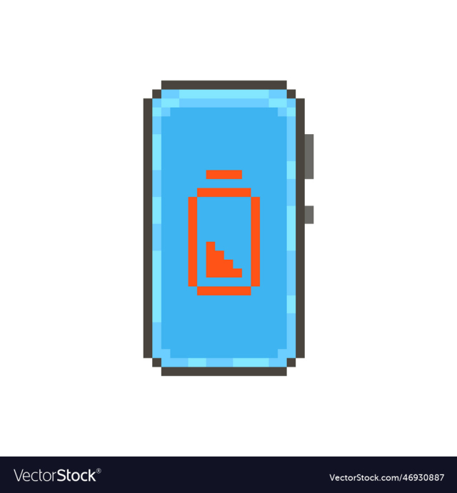 smartphone with a red fully discharged battery
