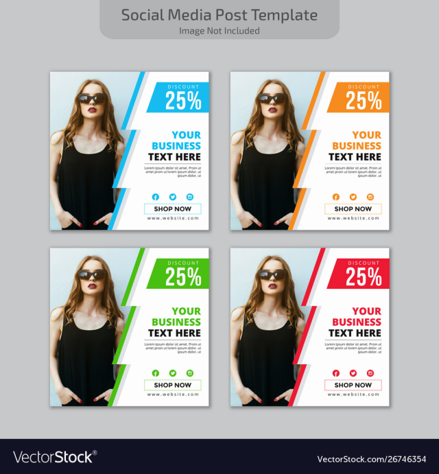 Social media post template vector image