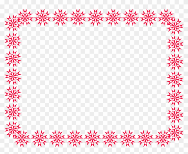 Stamp Clipart Landscape Border - Red Snowflake Page Border