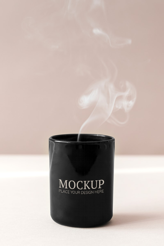 Steaming black coffee cup mockup | Free PSD Mockup - rawpixel