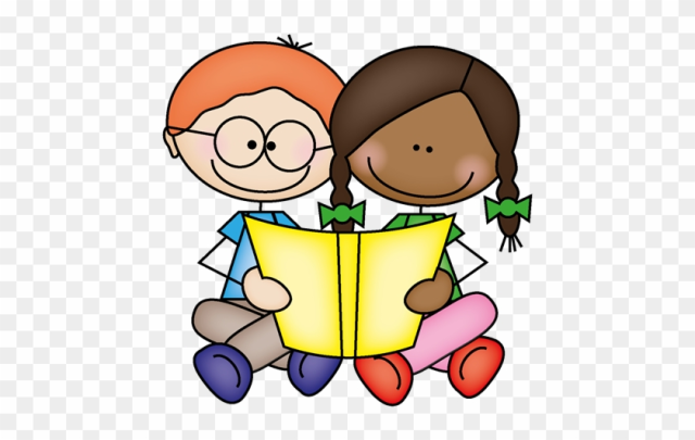 Stick Kids Reading Clipart - Kids Reading Clipart
