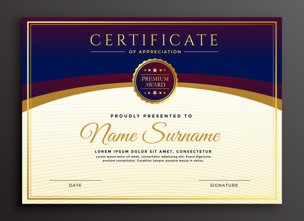 Stylish certificate design professional template
