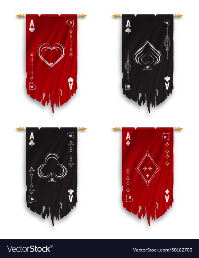 suit deck cards on pennant flag