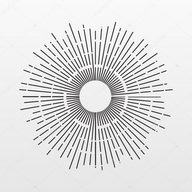 Free: Sun rays in vintage style. Sun rays simple. Sun rays hand drawn ...
