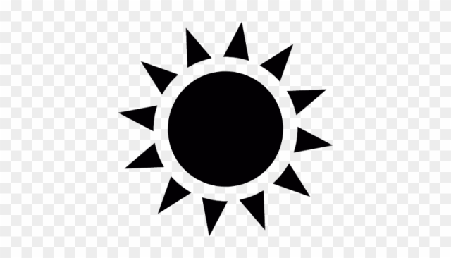 Sun With Sunrays Vector - Sun Vector Free Black
