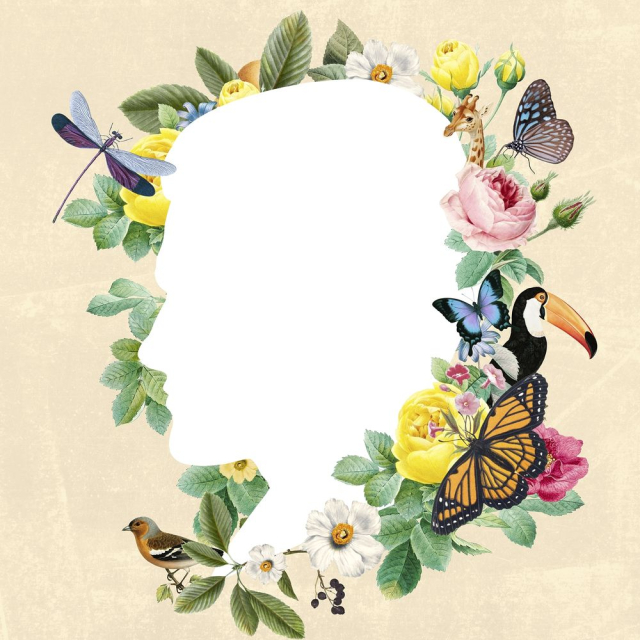 Surreal portrait frame, floral aesthetic | Free Photo Illustration - rawpixel