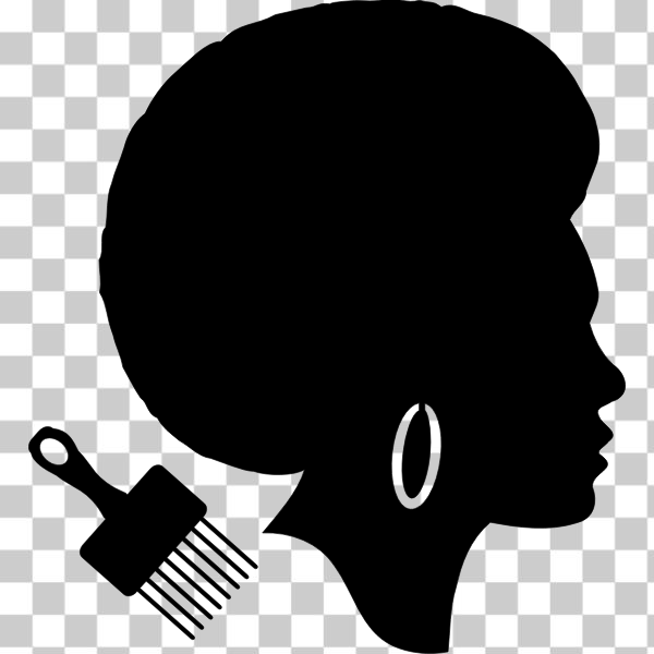 SVG African American female silhouette profile vector image
