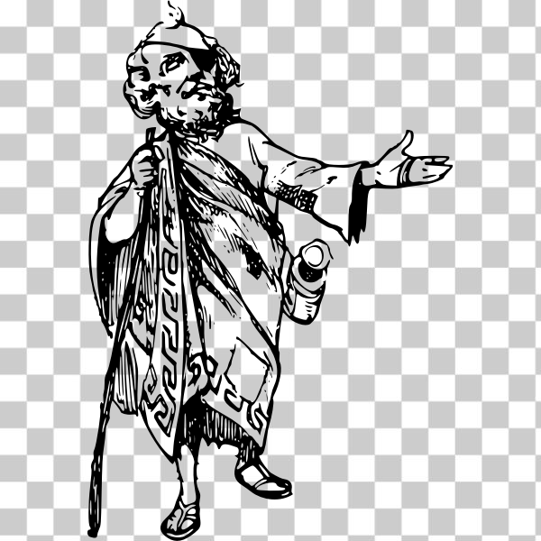 SVG Ancient beggar