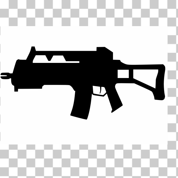 SVG Assault rifle silhouette vector image