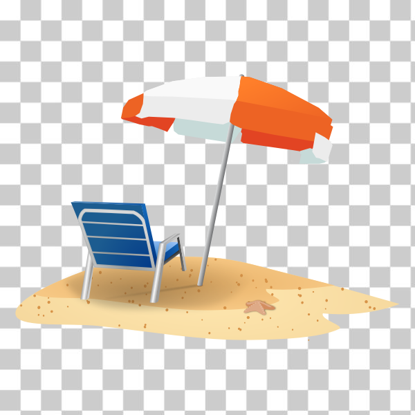 SVG Beach chair and umbrella vector image