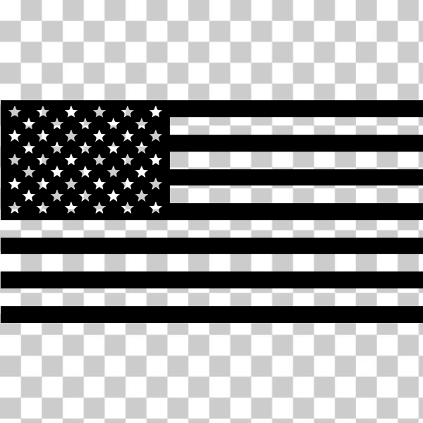 SVG Black and white American Flag