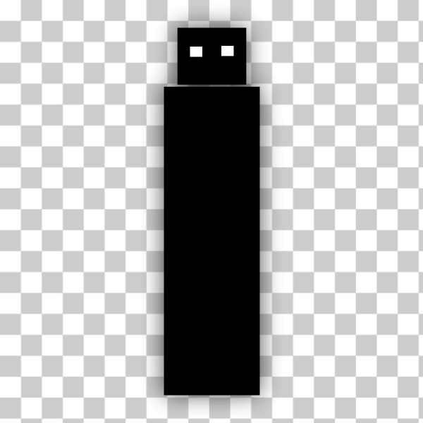 SVG Black and white simple USB drive vector clip art