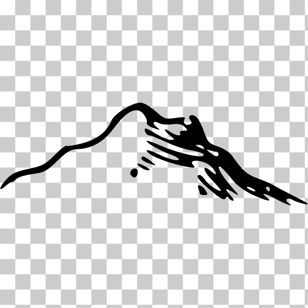 SVG Black and white vector illustration of mountain map symbol
