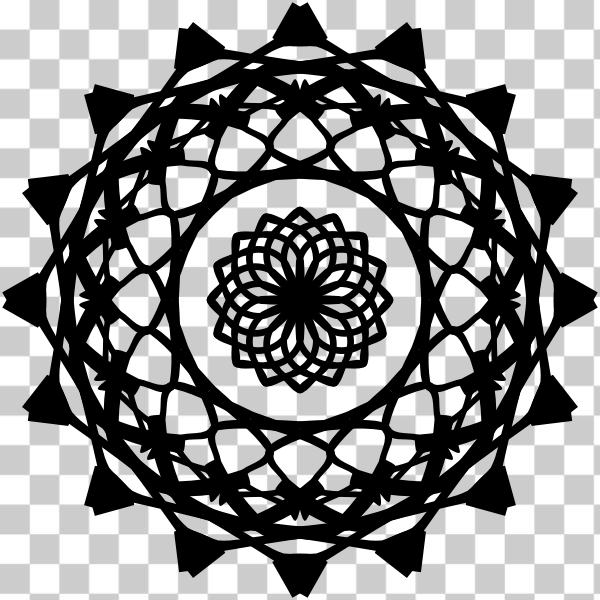 SVG Black graphic symbol like Mandala