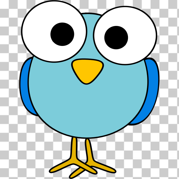 SVG Blue large eyed bird image