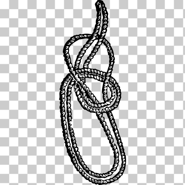 SVG Bowline on a bight knot vector image