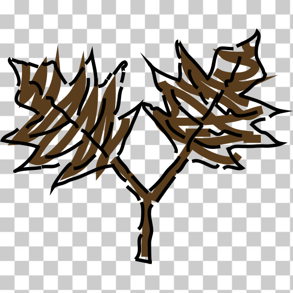 SVG Brown leaves drawing vector clip art