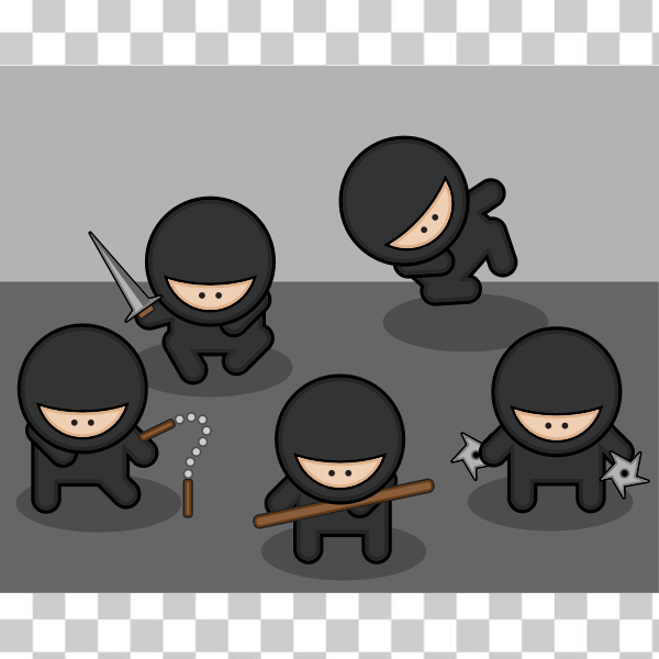 SVG Cartoon ninjas