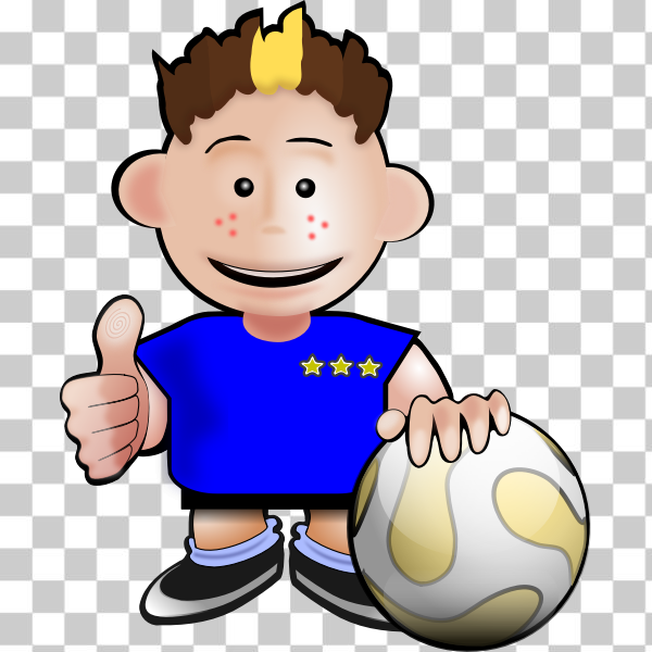 SVG Cartoon soccer player vector drawing