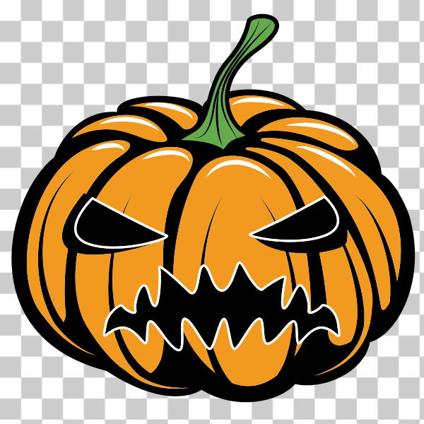 SVG Carved pumpkin color silhouette