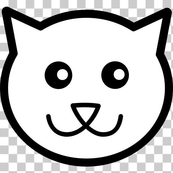 SVG Cat face line art vector image