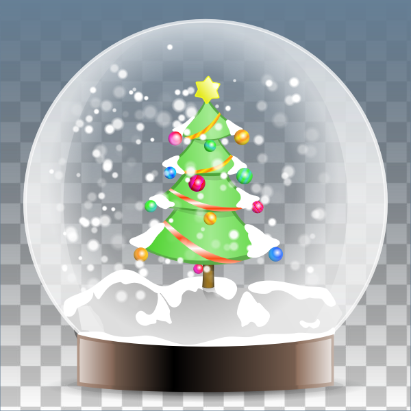 SVG Christmas tree snow globe vector graphics
