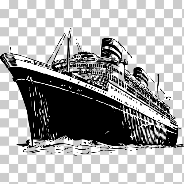 SVG Classic ocean liner vector drawing