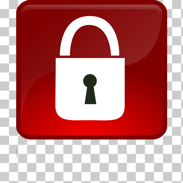 SVG Closed lock in red button vector drawing