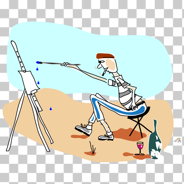 SVG Color vector drawing of an artist
