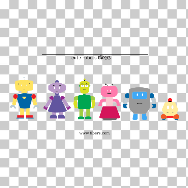 SVG Colorful robots selection vector image