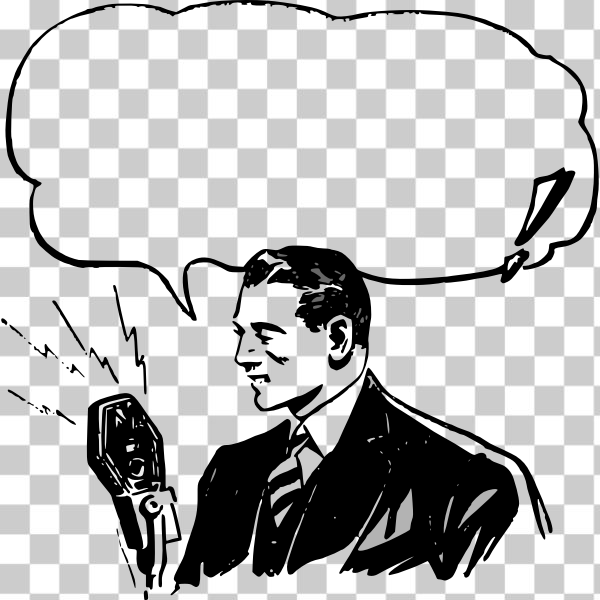 SVG Comic radio announcement scene vector graphics