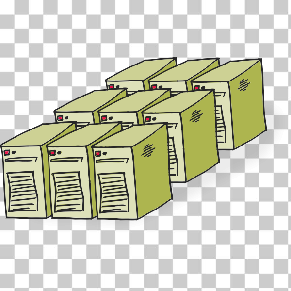 SVG Comic-style servers vector illustration
