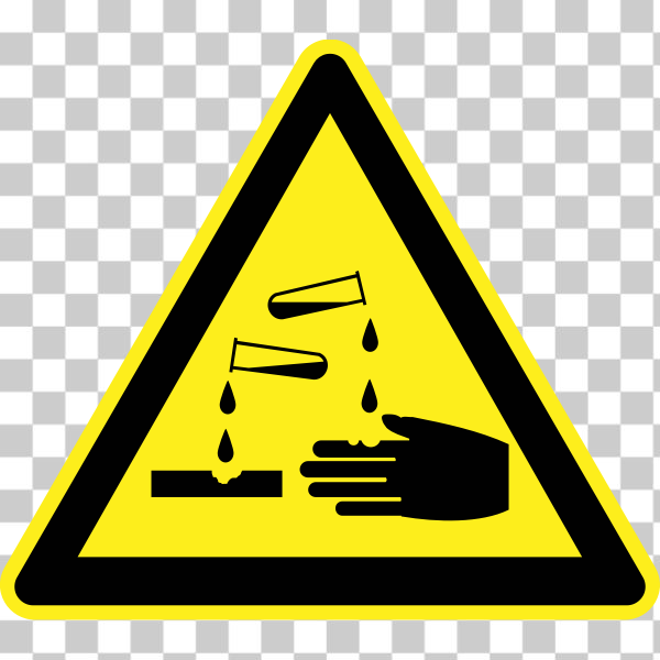 SVG Corrosive hazard warning sign vector image