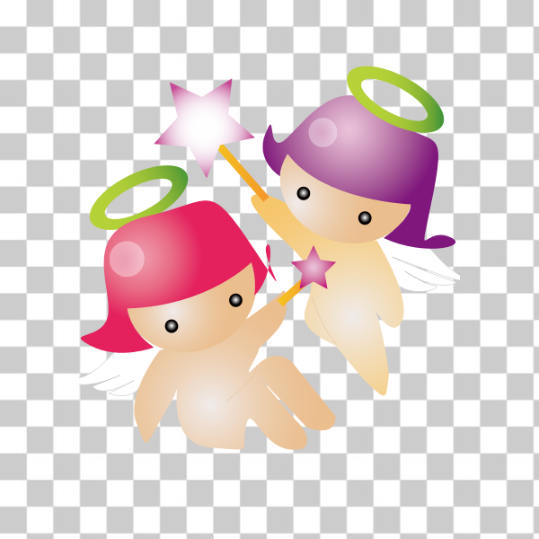 SVG Cute angels vector clip art